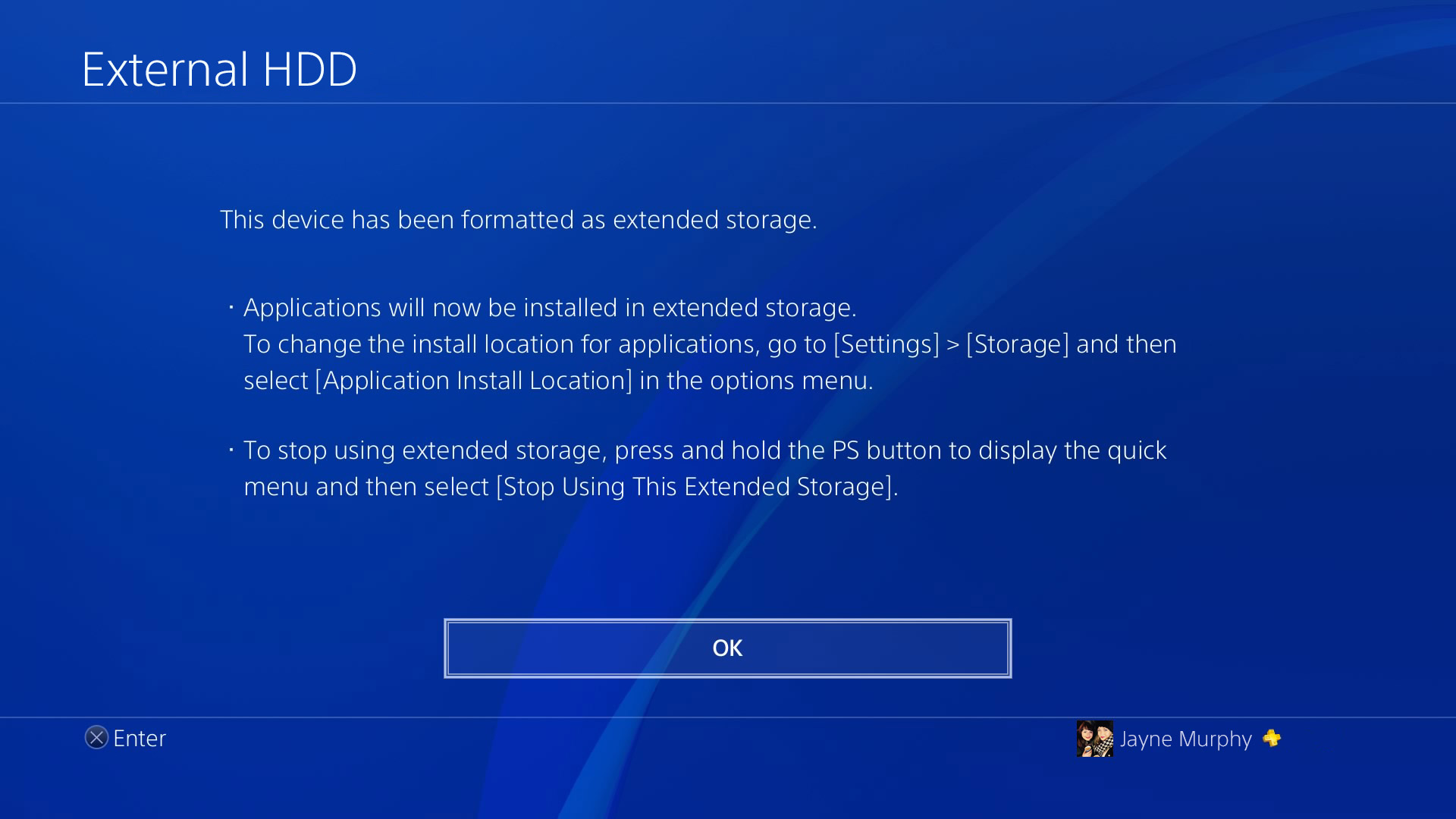 A screenshot of a PS4 system settings menu.
