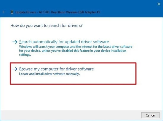 Choose Search automatically for updated driver software.
Wait for Windows to search and install any available updates for the Wi-Fi driver.