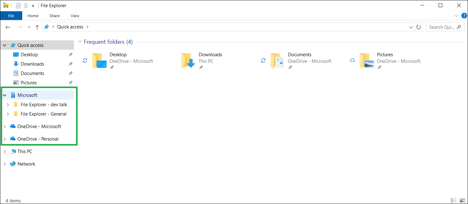 File explorer window with sync icon