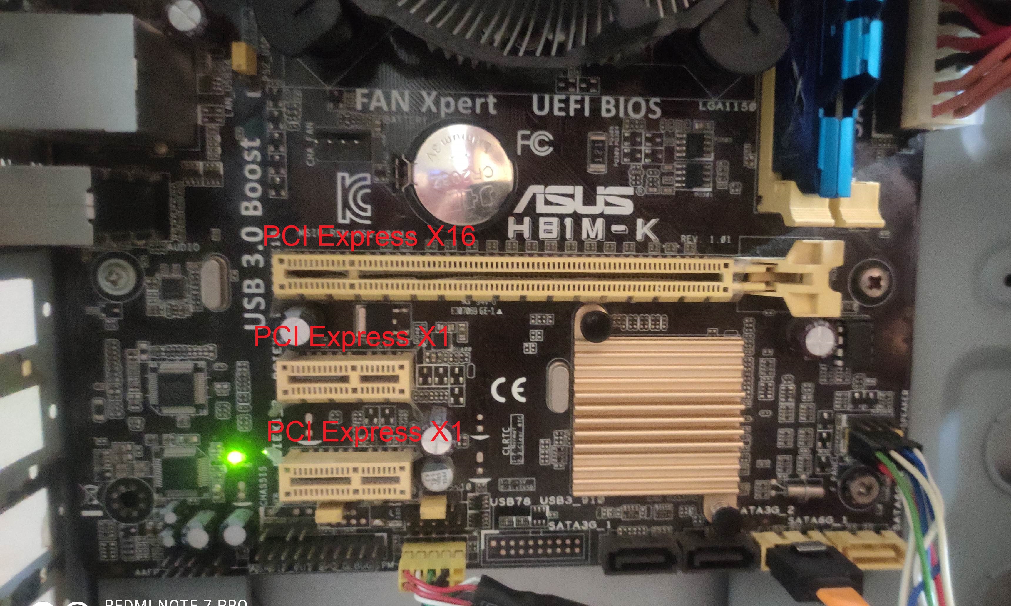 Motherboard with components properly seated and connected