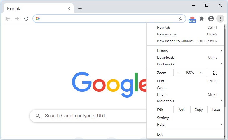 Open Google Chrome.
Click on the three-dot menu icon in the top-right corner of the browser.