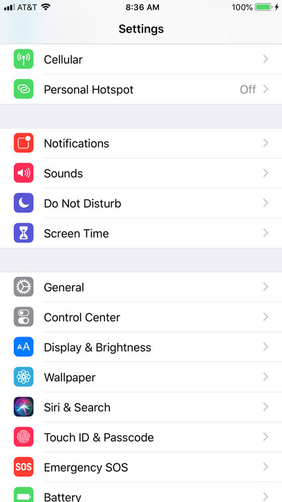 Open the Settings app on your iPhone.
Tap on "General".