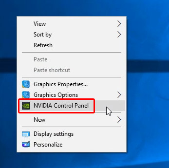 Right-click on the desktop and select Nvidia Control Panel from the menu.
In the left sidebar, click on Manage 3D settings.