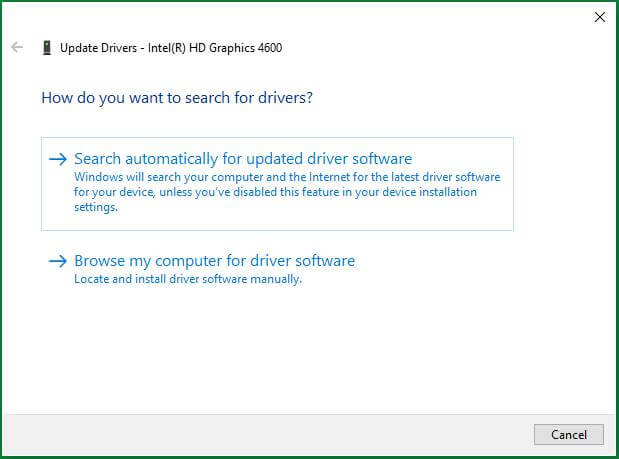 Right-click on your graphics card and select Update driver
Choose the option to Search automatically for updated driver software