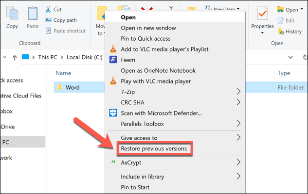 Select a previous version of Windows from the drop-down menu.
Click Apply and then OK.