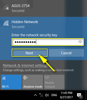 Tap on the settings gear icon
Select Wi-Fi and check if the network is hidden
