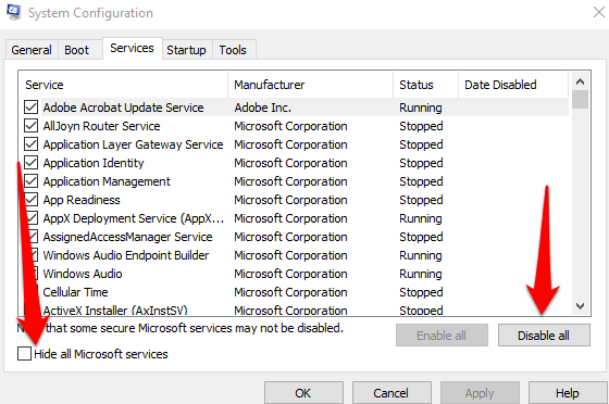 Temporarily disable non-Microsoft services: Disable non-Microsoft services that may be conflicting with the update process. Use the System Configuration tool to manage startup services.
Perform a clean boot: A clean boot starts Windows with a minimal set of drivers and startup programs, eliminating potential software conflicts during the update.