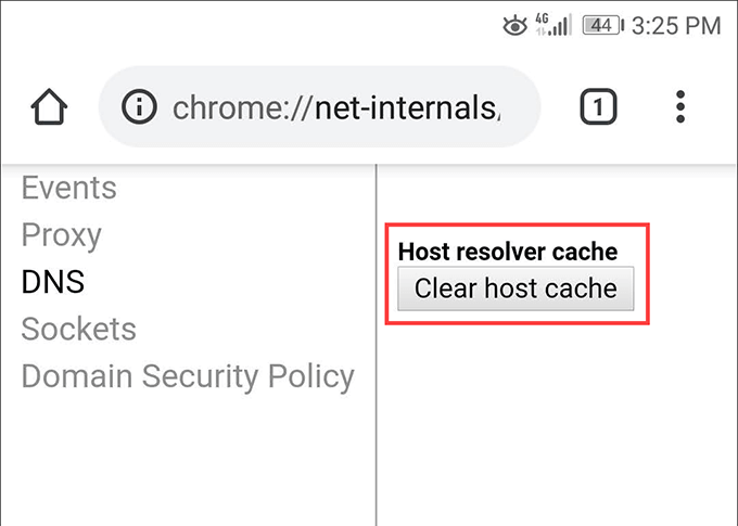 To clear the DNS cache, open a new tab and type "chrome://net-internals/#dns" in the address bar
Press Enter to access the DNS cache settings