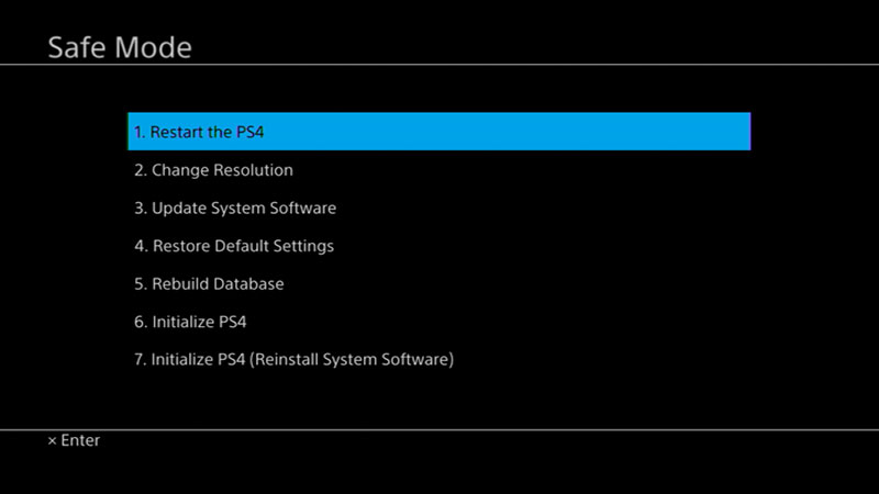 Turn off the PS4 completely.
Press and hold the power button until you hear a second beep, then release it. This will boot the PS4 into Safe Mode.