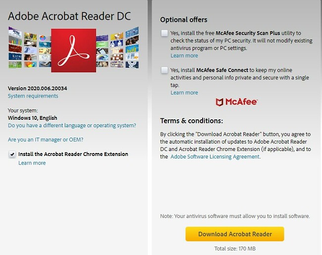 Visit the official Adobe website and download the latest version of Adobe Reader.
Make sure to download the version appropriate for your operating system.