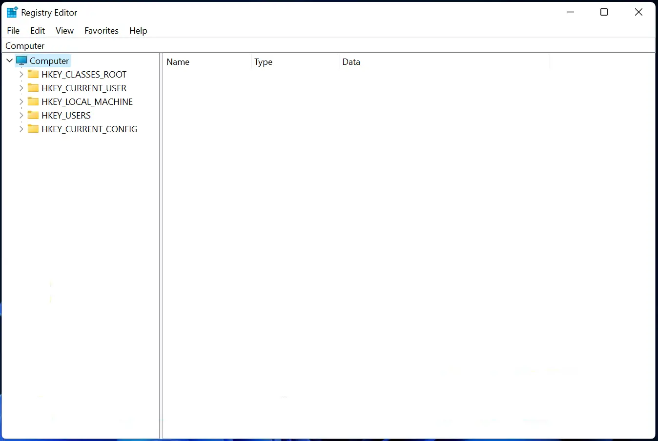 Windows Registry Editor