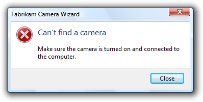 Windows Vista error message